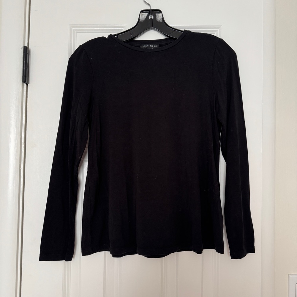 Eileen Fisher Black Long Sleeve Top Size PP